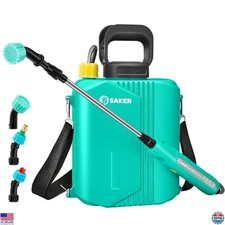 Saker 2025 Electric Backpack Sprayer - 1.6 Gallon Battery-Powered with 3 Nozzles