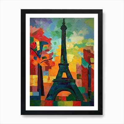 Eiffel Tower Paris France Henri Mat Framed Wall Art Poster Canvas Print Picture