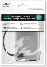 USB 3.1 Gen 2 Type C SATA SSD HDD Storage Adapter 2.5 Inches Black Compatible