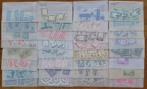 US Stamps Singles Collection - MNH Lot In 32 Glassines Late 1950s - Early 1960s