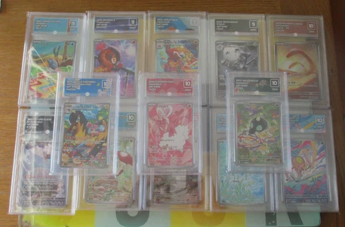 Pokémon Graded 13 Slab Bundle 9 Grade 10, 4 Grade 9 Cards PG Grading Gem Mint