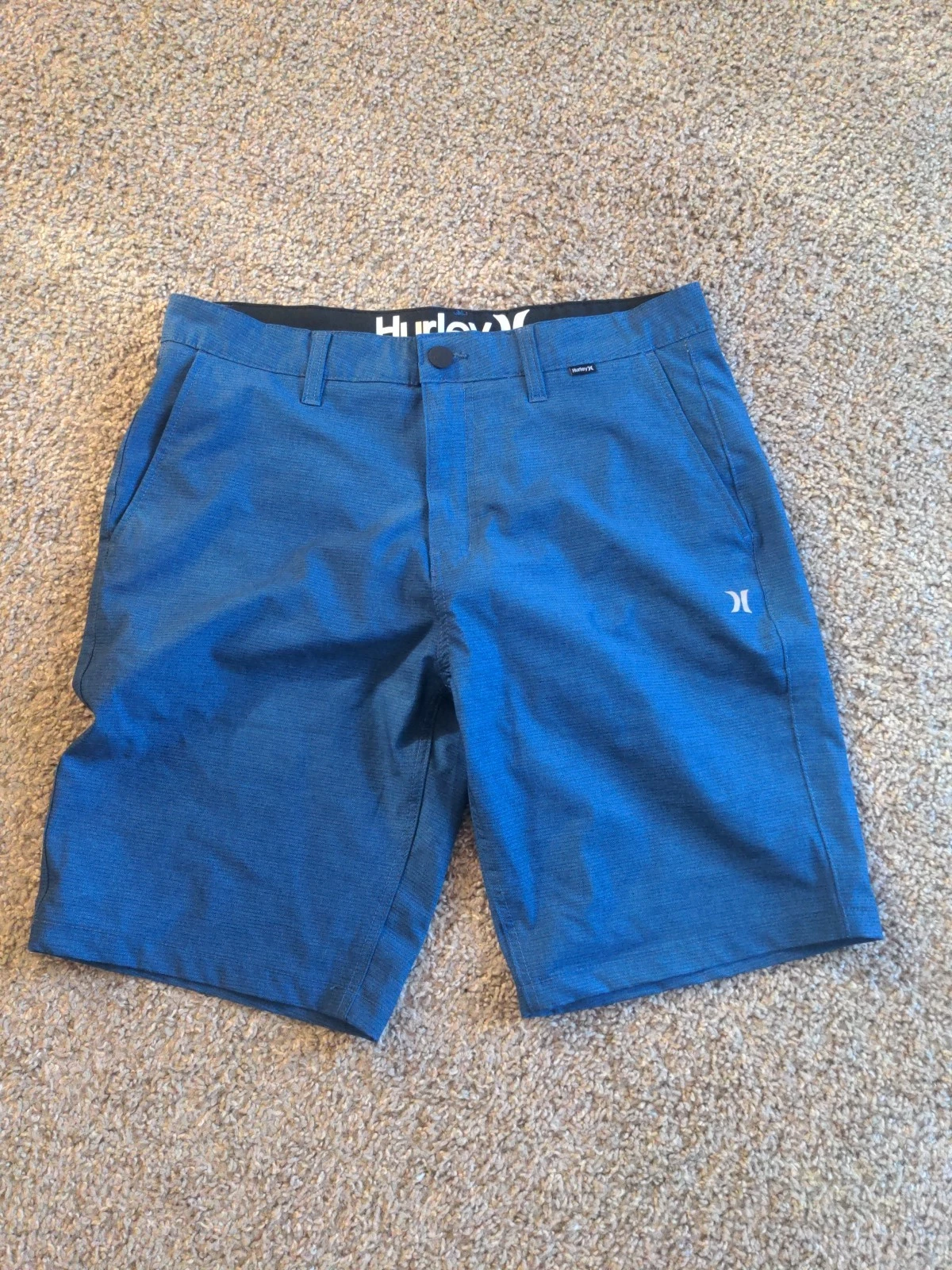 Hurley Shorts Mens 32 Blue All Day Hybrid Quick Dry Chino Shorts Golf Dri Fit