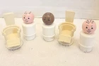 VTG FISHER PRICE LITTLE PEOPLE DENTIST & BARBER CHAIR Doctor Set