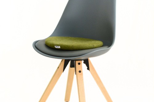 Round Felt Chair Pad In Olive Green| Handmade Felt Chair Pad| Soft And Durable - Picture 5 of 6