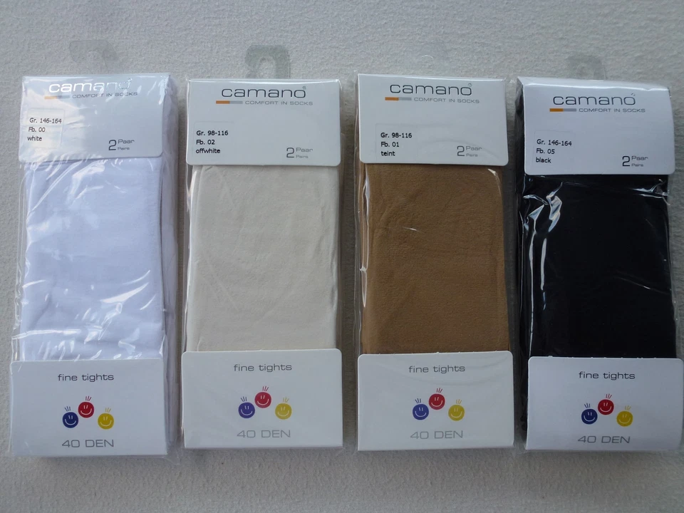 CAMANO Kinderstrumpfhosen 40den 2er Pack Feinstrumpfhosen Strumpfhose Gr. 98-164