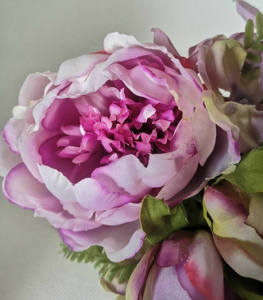 Lila Pfingstrosen Kunstblumen KüNstlicher 24Cm Strauß Seidenblumen Paeonie Blume-image