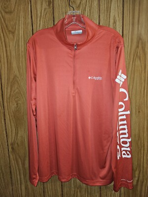 Columbia PFG Fishing Gear Medium Mens Salmon 1/4 Zip Long Sleeve