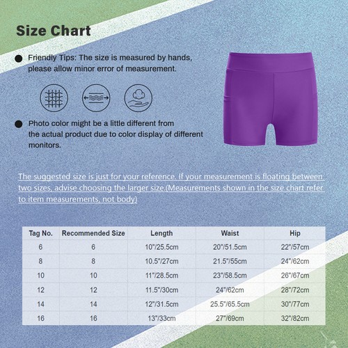 Kids Girls Sportswear Cheerleading Bottom Worn Alone Shorts Comfort Activewear - Picture 64 of 64