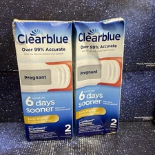 2X Clearblue Digital Pregnancy Test 6 Days Sooner Detection 2CT - Damaged  Box
