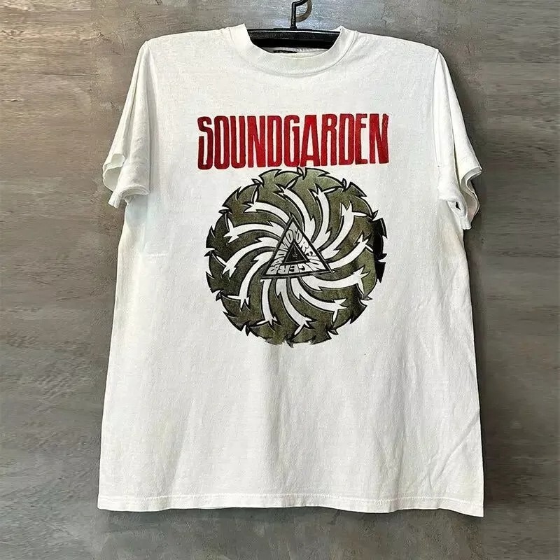 Soundgarden graphic Retro short sleeve white color shirt men women