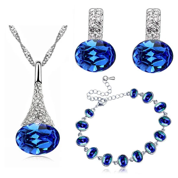 Dark blue jewellery set discount