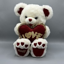 Dan Dee Vintage 2003 White "LOVE" Teddy Bear Plush 21"
