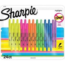 Sharpie Highlighter Assorted Colors Smear Guard New Pack 24 Highlighters