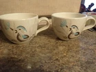 2 Vintage Mid-Century Red Wing Pottery Bob White Quail 2.75" tall teacups