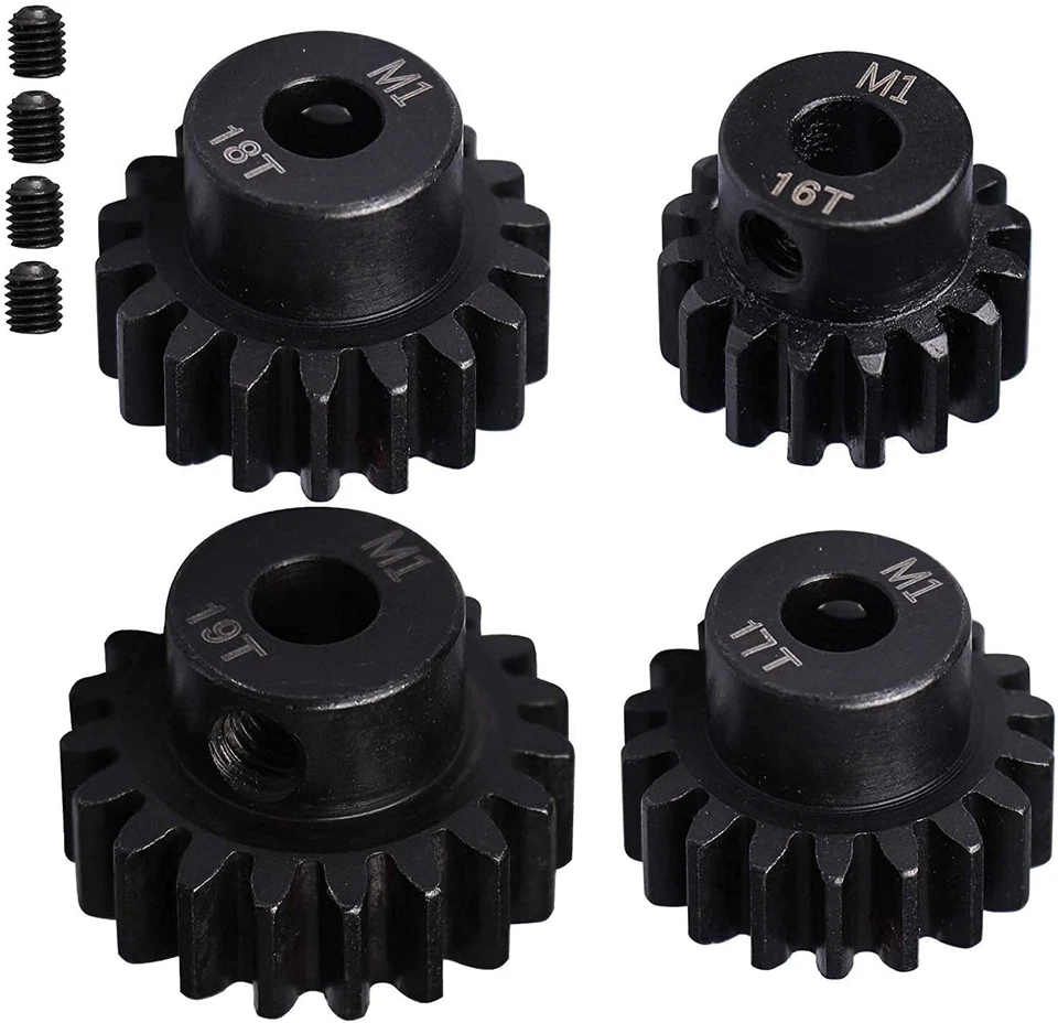 Set di 4 pignoni M1 16T-19T per motori brushless RC 1:8 | Costruzioni in meta... - Immagine 2 di 4