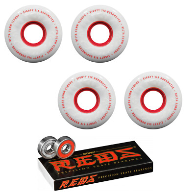 Ricta Skateboard Wheels 53mm 86A Clouds With Bones Reds Bearings