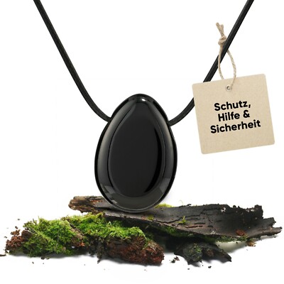 Turmalin Edelstein Anhänger | Kristall Kette mit Tropfen Anhänger