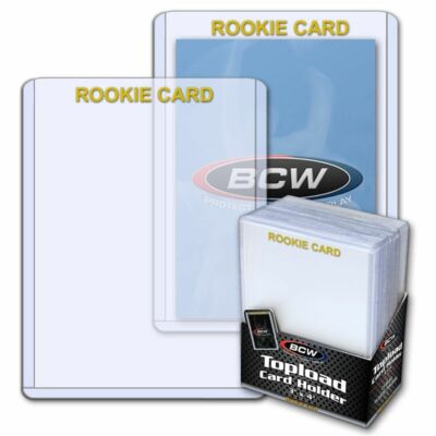 100 GOLD ROOKIE IMPRINTED Top loaders 3X4 For Standard Size Trading, Sports BCW 