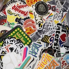 Skateboard Sticker Lot “grab bag of 12 different stickers. 1 -10 Inches @ Widest