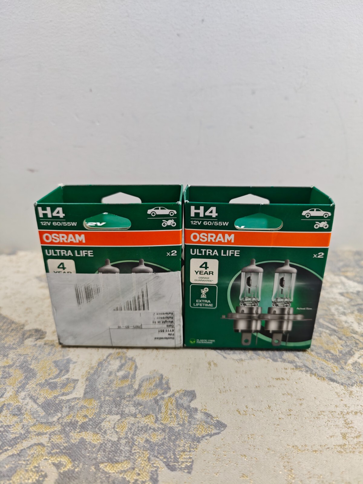 2x OSRAM ULTRA LIFE H4, halogen headlamp, 64193ULT-HCB, 12 V passenger car, duob