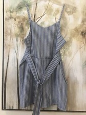 NEW For All Seasons Girls XL Blue  white striped romper shorts by crane paper
