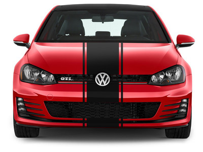 TRIPLE BANDE NOIR MAT STRIPE RACING AUTOCOLLANT STICKER (BD553)