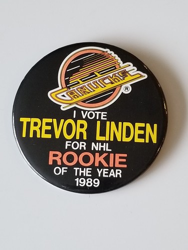 VANCOUVER CANUCKS NHL - I VOTE TREVOR LINDEN FOR NHL ROOKIE OF THE YEAR 1989. - Picture 2 of 3