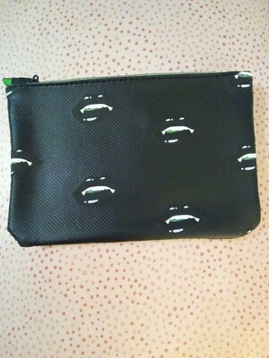 Ipsy Black Cosmetic Bag With Lips That Look Sort Of Like Those From Rocky...