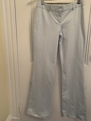 EXPRESS Editor Pants Thick Cotton Stretch Powder Blue Low Rise Flare Size 0 R