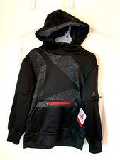 Size XS 4-5 Boys Black Reebok Fleece Hoodie Full Zip Hoodie Shirt Top Youth