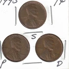 1945-D+P+S Circulated Business Strike Copper One Cent Coins! #1