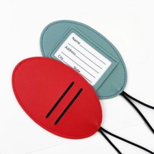 1pc Viaggio Card Pass Id Supporto Elastico Cordoncino Bagagli Tag PU Pelle Badge