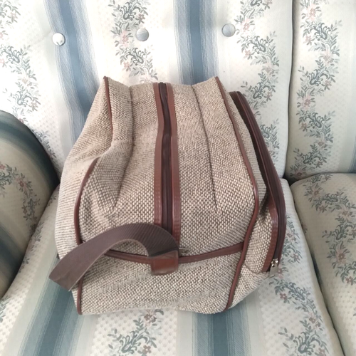 Vintage Tweed Bag Samsonice 2100 Men's Brown Shoulder Bag Strong Travel Bag - Picture 5 of 12