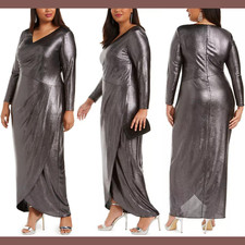 NWT $229 Adrianna Papell [ Plus Size 22W ] Foiled Jersey Wrap Dress #Q151