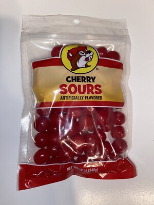 Bucees Cherry Sour Candy 12oz Bag