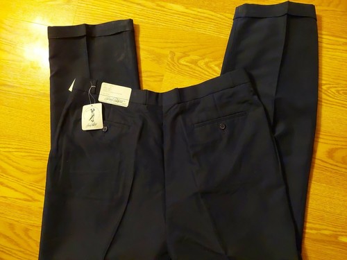GREG PETERS GOLF PANTS NAVY BLUE PLEATED FRONT 39 X 35 Tall Fit CUFFED LEG - Picture 5 of 7