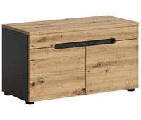 Xonox.Home Sitzbank Garderobenbank Schuhschrank Canu Basalt Grau 80X45X37 Cm