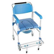 350lbs Medical Shower Commode Wheelchair Transport Chair Mobility Bedside Toilet
