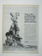 Vintage Toshiba 1960s Color TV Advertisement Print Ad MOD Bikini Beach Women