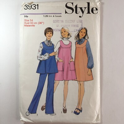 Style 3931 Umstands Tunika Top Hose Shirt Kleid Damen gebraucht Schnittmuster 