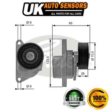 Fits Volvo V70 V40 S40 S60 C70 S80 Gates Drive Belt Tensioner Pulley -3739