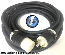 30 AMP ENTERTAINMENT CABLE GENERATOR POWER CABLE L5-30 125V SOOW 10/3 600V M/F