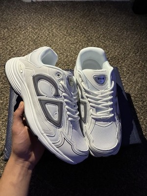 Dior B30 Low Top Lace Up Reflective Mesh Sneakers White/Gray Men's