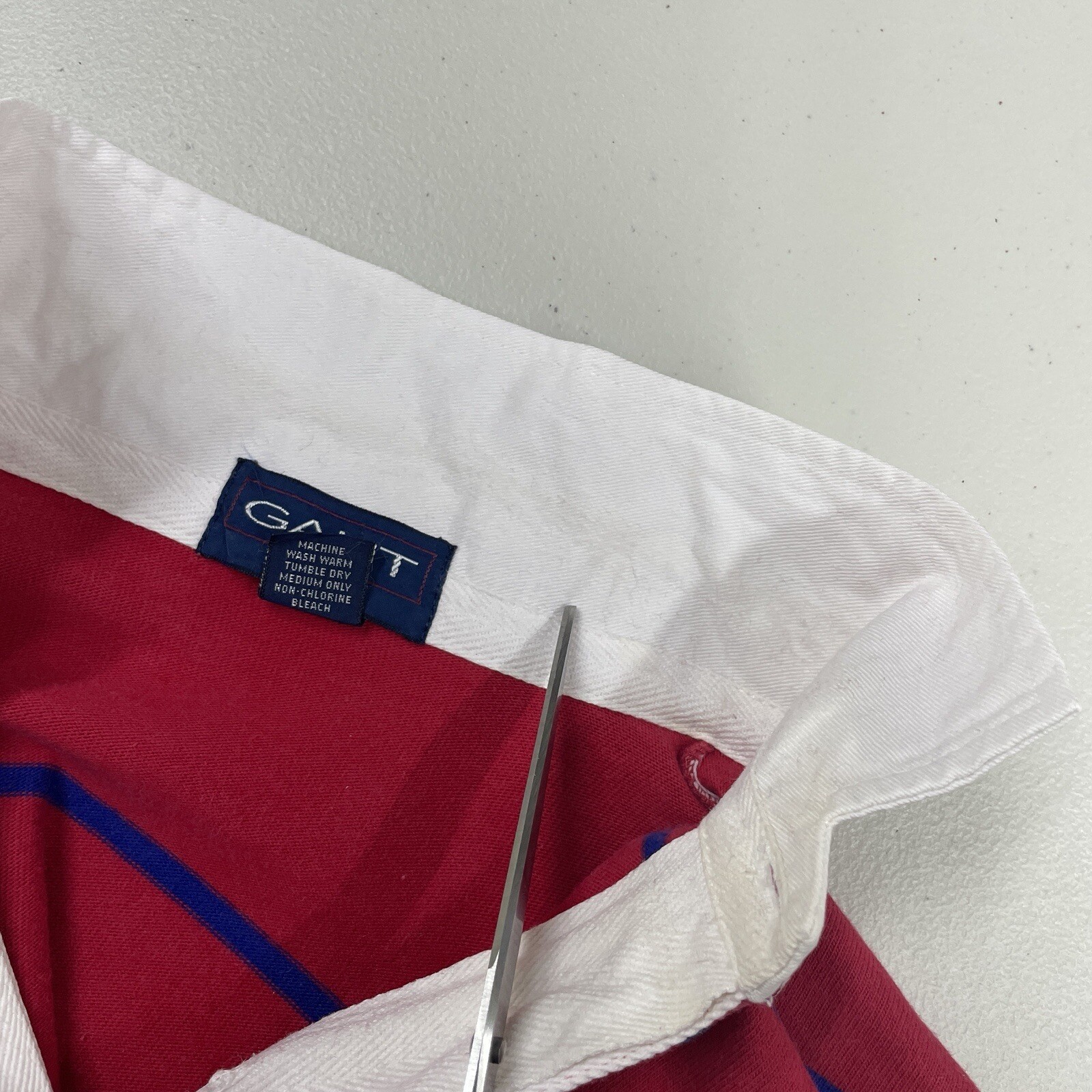 GANT Rugger Mens Rugby Polo Shirt Long Sleeve Size Medium Made in USA image 7