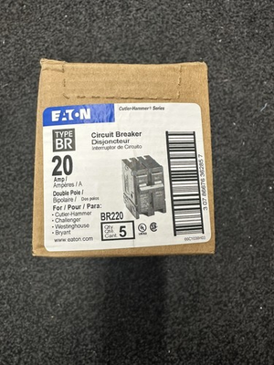 #ad #ad EATON BR220 Circuit Breakers 20 AMP 2 Pole Type Pack of 5 $70.00