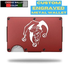 Custom JOKER Laser Engraved Wallet - Pick A Wallet Color