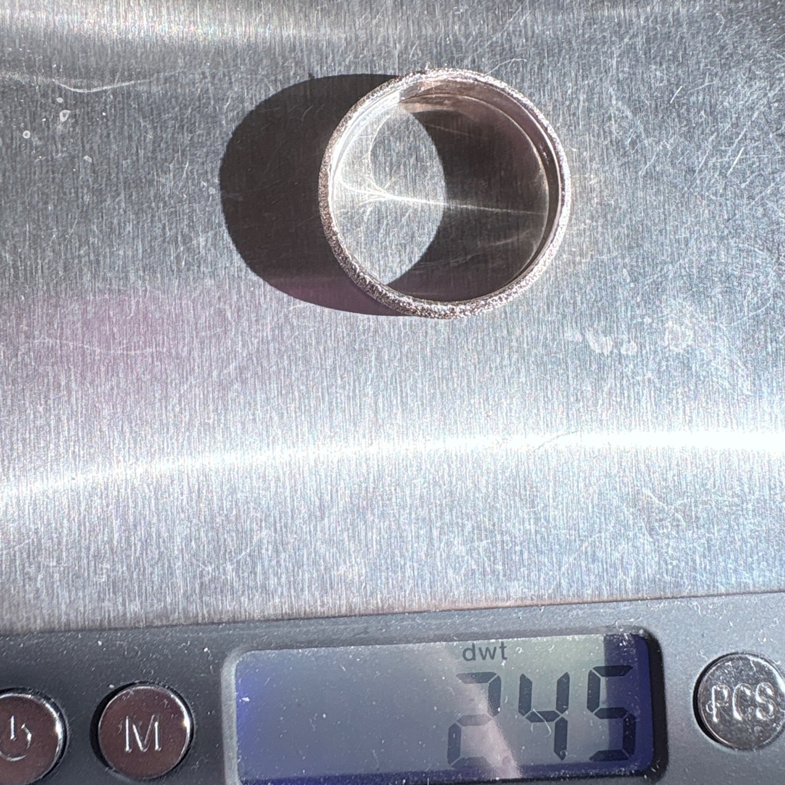 VTG Solid Sterling SIlver 925 Rough Texture Weddi… - image 8