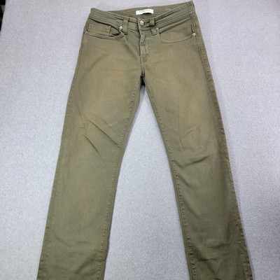 Fidelity Denim Jeans Mens 30 Karma Olive Jimmy Slim Fit Stretch Made USA