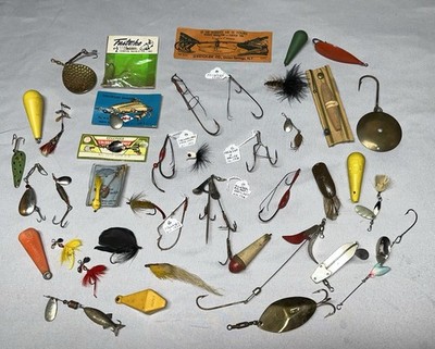 Extremely Rare Lures, Hooks, Minnow Harnesses,Spinners,Jigs,Practice Weights +++