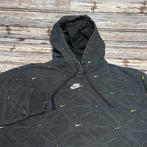 multiple nike logo hoodie